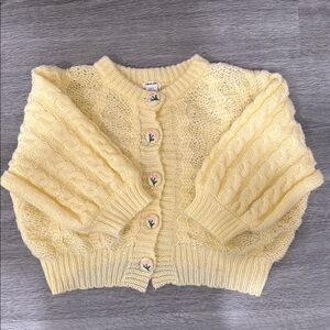 Yellow Cable Knit Sweater